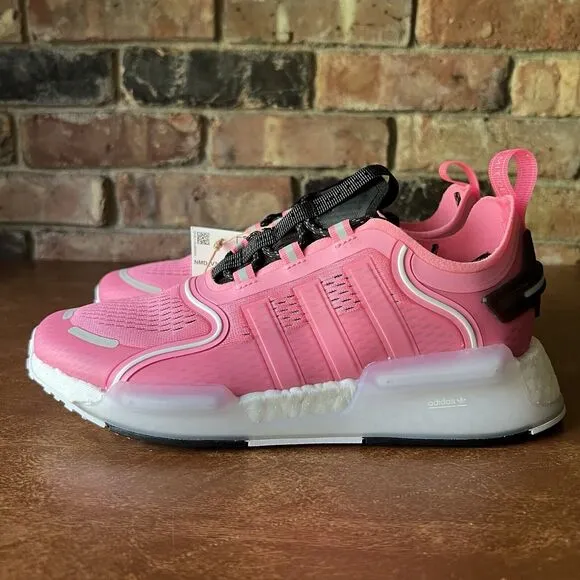 Adidas NMD V3 Beam Pink White Knitted Shoes Sneakers Youth 6.5 Women's 7.5