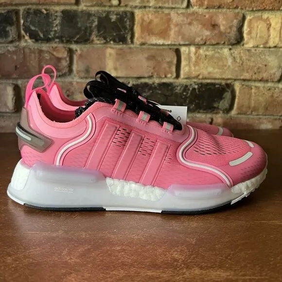 Adidas NMD V3 Beam Pink White Knitted Shoes Sneakers Youth 6.5 Women's 7.5