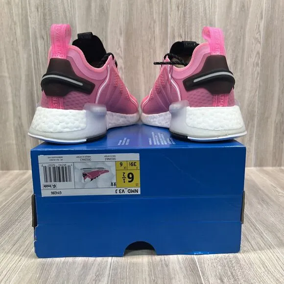 Adidas NMD V3 Beam Pink White Knitted Shoes Sneakers Youth US 6.5 Women's US 7.5