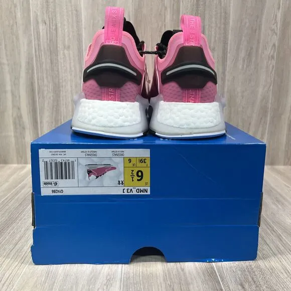 Adidas NMD V3 Beam Pink White Knitted Shoes Sneakers Youth US 6.5 Women's US 7.5