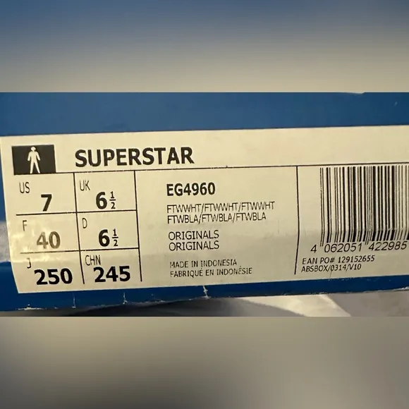 Adidas Originals Superstar Casual Sneaker Size 7 men’s new in box