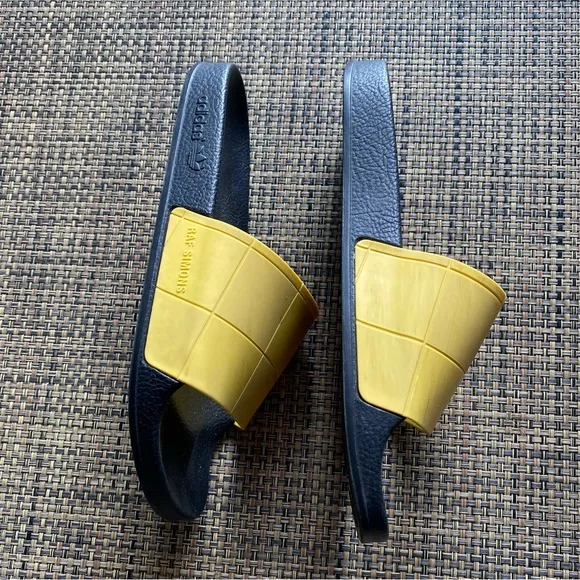 Adidas x Raf Simmons Yellow Checkerboard Slides Sandals