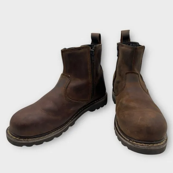 AdTec 9843 Men's Australian Work Boots Leather Side Zip Size 8 Great Condition!