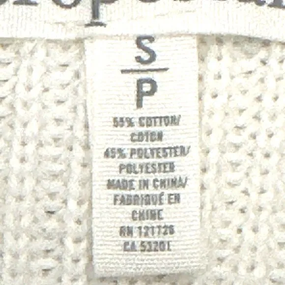 Aeropostale Cream Colored Beige Knit Cardigan Long Sleeve Sweater Size Small Pet