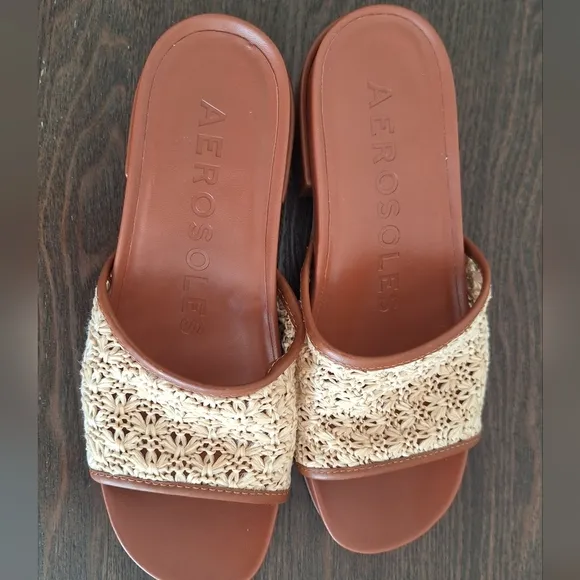 Aerosoles Brown Women's Clark Sandals Size 7.5 New