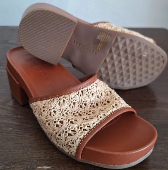 Aerosoles Brown Women's Clark Sandals Size 7.5 New