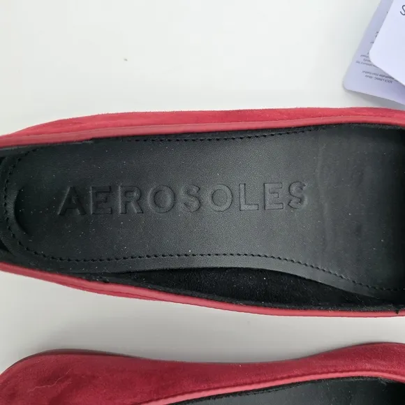 Aerosoles Doran Pointy-Toe Loafer Flats, Pomegranate Suede, 6.5M