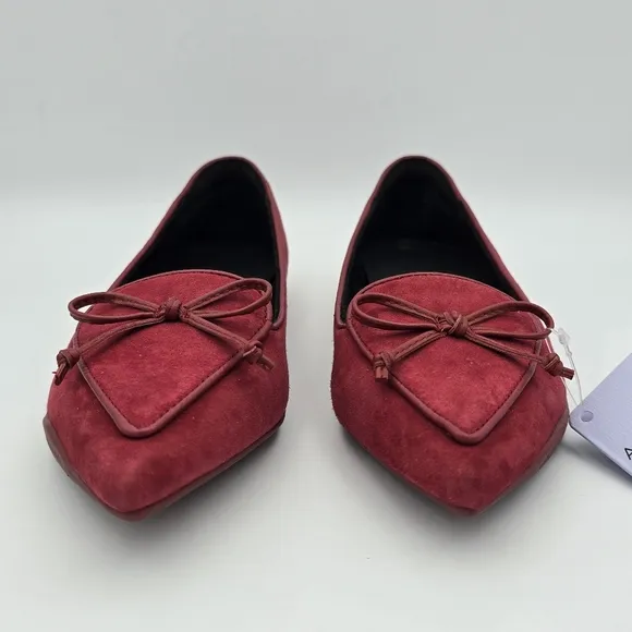 Aerosoles Doran Pointy-Toe Loafer Flats, Pomegranate Suede, 6.5M