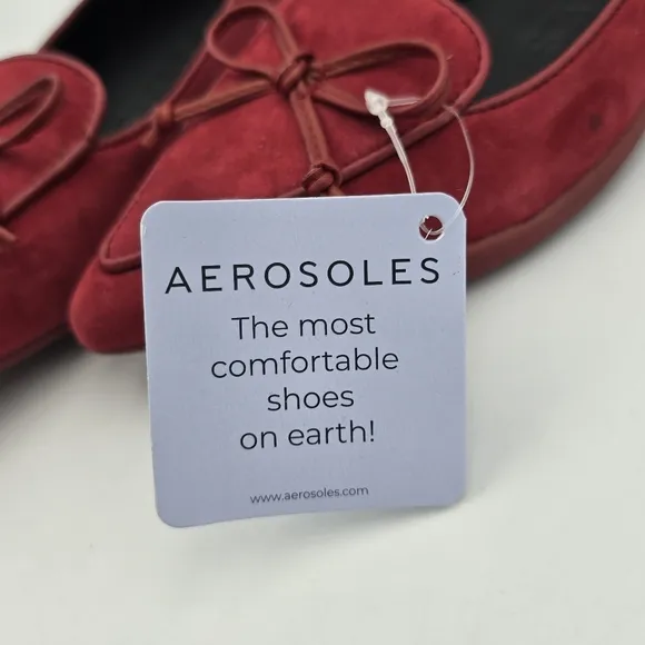 Aerosoles Doran Pointy-Toe Loafer Flats, Pomegranate Suede, 6.5M