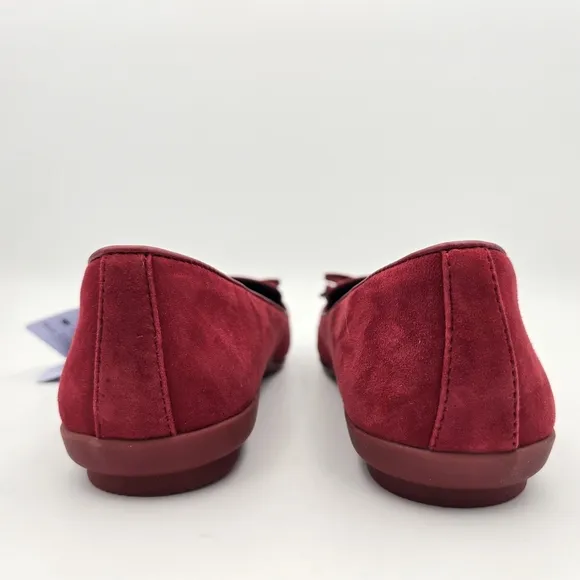 Aerosoles Doran Pointy-Toe Loafer Flats, Pomegranate Suede, 6.5M