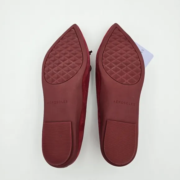Aerosoles Doran Pointy-Toe Loafer Flats, Pomegranate Suede, 6.5M