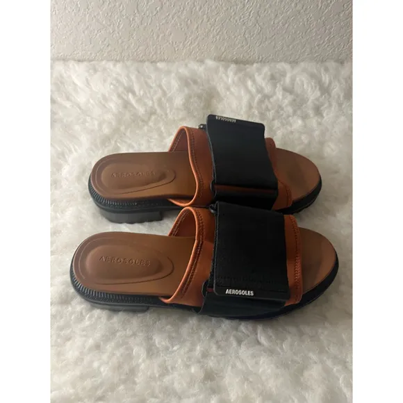 Aerosoles Taylen Chunky Lug Slides Sandals Women Size 10.5M