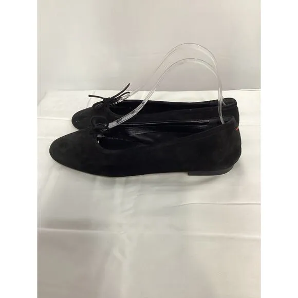 Aeyde 'Delfina' Black Suede Ballet Flats Size 8