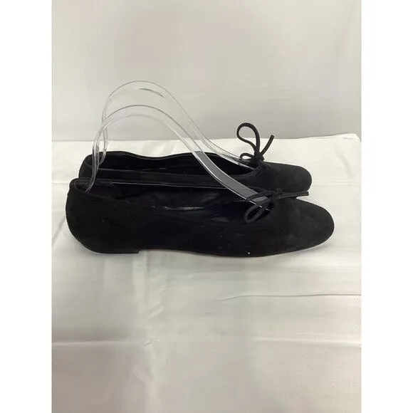 Aeyde 'Delfina' Black Suede Ballet Flats Size 8