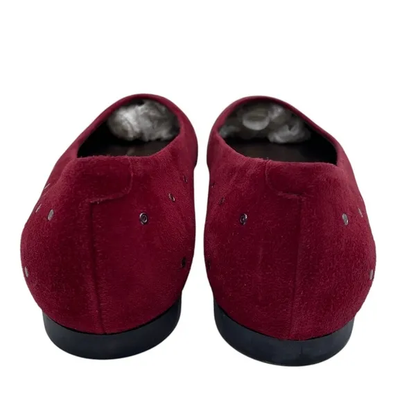 AGL Attilio Giusti Leombruni Womens Flats 8.5 Red Suede Leather Grommet Designer
