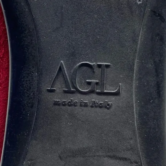 AGL Attilio Giusti Leombruni Womens Flats 8.5 Red Suede Leather Grommet Designer