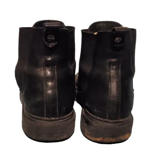 AGL Chelsea Black Leather Combat Hiker Ankle Boots Women's Size 10