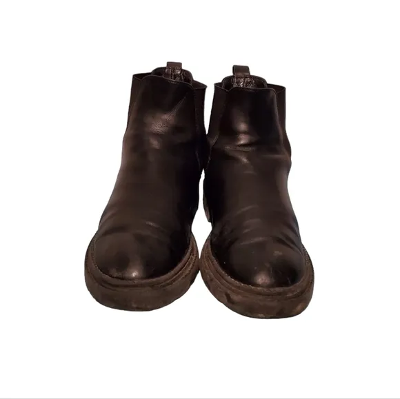 AGL Chelsea Black Leather Combat Hiker Ankle Boots Women's Size 10