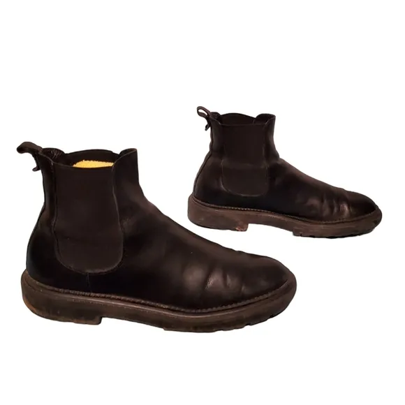 AGL Chelsea Black Leather Combat Hiker Ankle Boots Women's Size 10