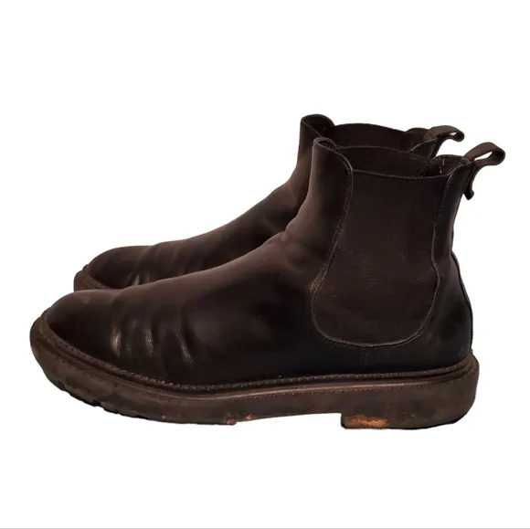 AGL Chelsea Black Leather Combat Hiker Ankle Boots Women's Size 10