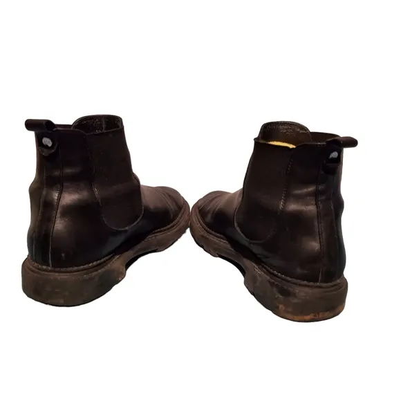 AGL Chelsea Black Leather Combat Hiker Ankle Boots Women's Size 10