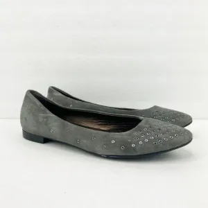 AGL Grommet Mist Grey Studded Ballet Flats
