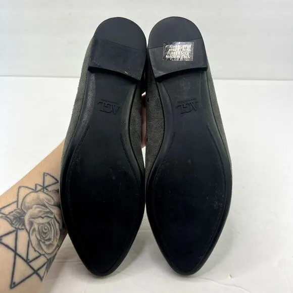 AGL Grommet Mist Grey Studded Ballet Flats
