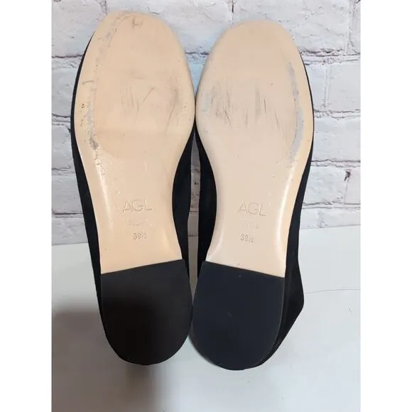 AGL Kim Black Suede Ballet Flats Women’s Size 39.5 US 9.5 EUC