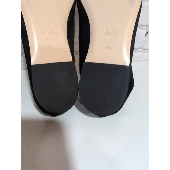 AGL Kim Black Suede Ballet Flats Women’s Size 39.5 US 9.5 EUC