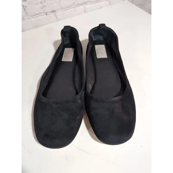 AGL Kim Black Suede Ballet Flats Women’s Size 39.5 US 9.5 EUC