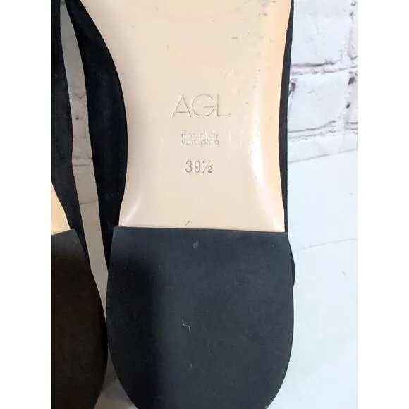 AGL Kim Black Suede Ballet Flats Women’s Size 39.5 US 9.5 EUC