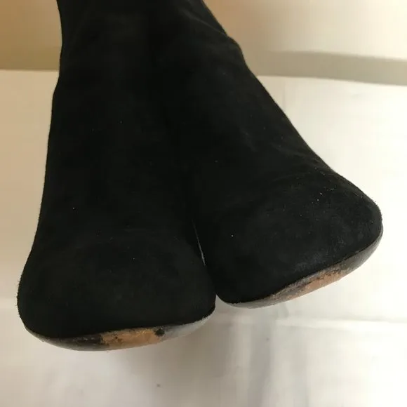 AGL Made in Italy Black Soft Suede Wedge Side Zip Ankle Boots Size 39