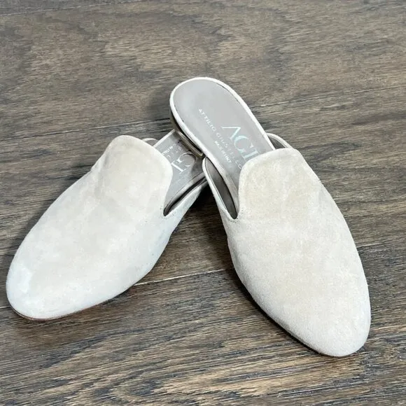 AGL Suede Leather Mule Slide Flats Desert Sand Sz 35 (US 5)