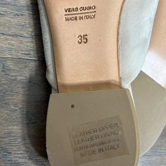 AGL Suede Leather Mule Slide Flats Desert Sand Sz 35 (US 5)