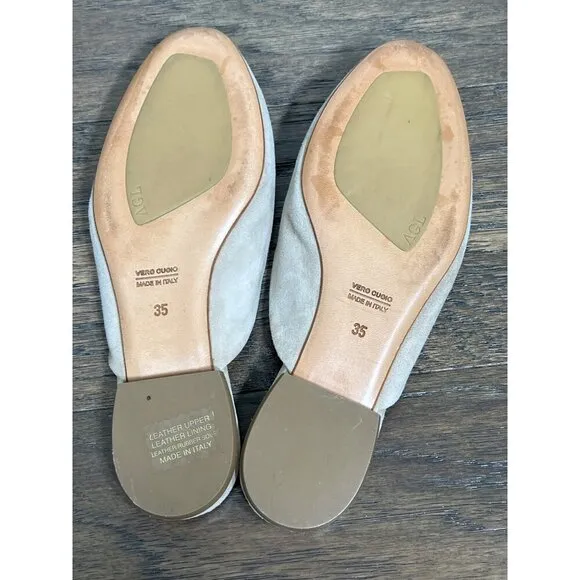 AGL Suede Leather Mule Slide Flats Desert Sand Sz 35 (US 5)