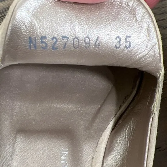 AGL Suede Leather Mule Slide Flats Desert Sand Sz 35 (US 5)