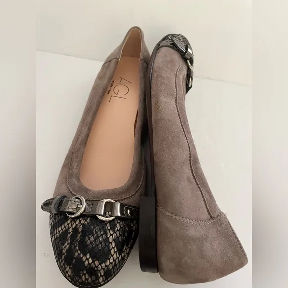 AGLSuede Animal Print Ballet Flats