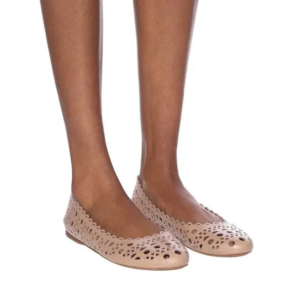 Alaïa Suede Printed Ballet Flats - 38.5