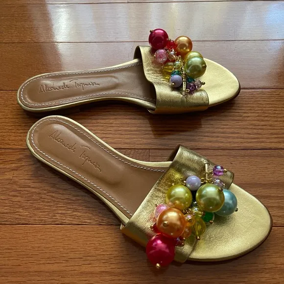 Alameda Turquesa “Bubblicious Rainbow” Sandal Slides 🌈 👡