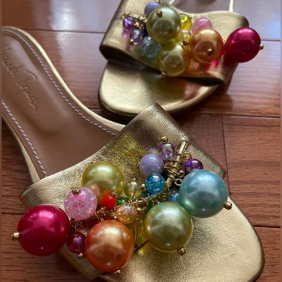 Alameda Turquesa “Bubblicious Rainbow” Sandal Slides 🌈 👡