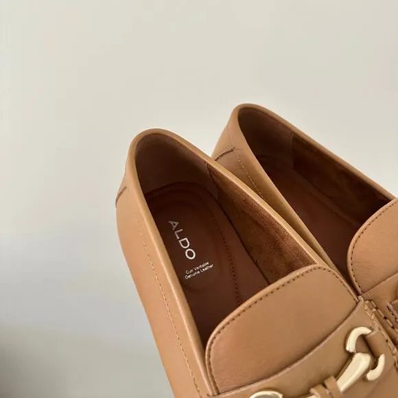 Aldo Victorflex Slip On Round Toe Flat Comfort Loafers Tan 10