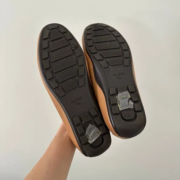 Aldo Victorflex Slip On Round Toe Flat Comfort Loafers Tan 10
