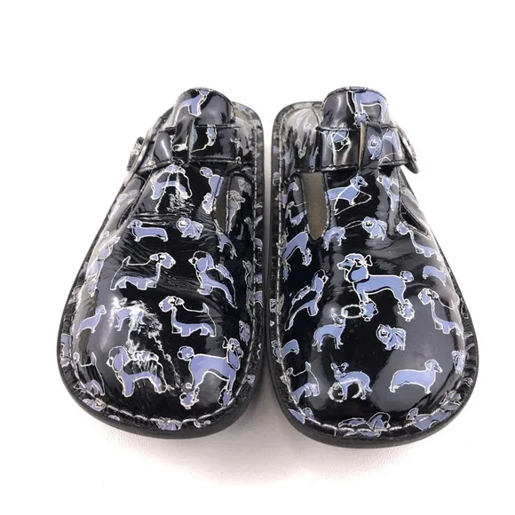 Alegria 'Donna Black Small Dogs' Clog Slides EUR 38
