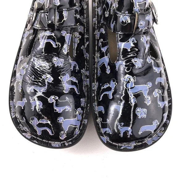 Alegria 'Donna Black Small Dogs' Clog Slides EUR 38