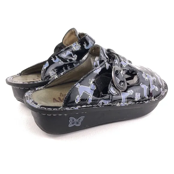 Alegria 'Donna Black Small Dogs' Clog Slides EUR 38
