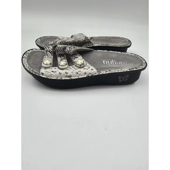 Alegria Womens Leather Fiona Animal Print Gold Sandals Size 37 Lot Of 2