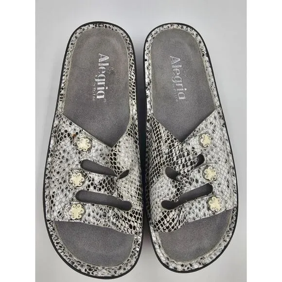Alegria Womens Leather Fiona Animal Print Gold Sandals Size 37 Lot Of 2