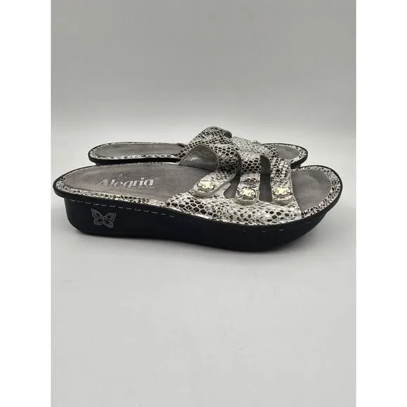 Alegria Womens Leather Fiona Animal Print Gold Sandals Size 37 Lot Of 2