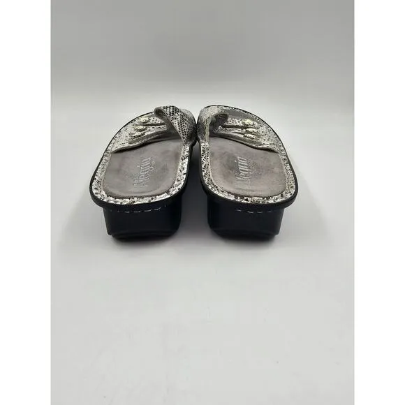 Alegria Womens Leather Fiona Animal Print Gold Sandals Size 37 Lot Of 2