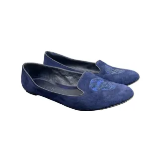 Alexander McQueen Suede Skull Loafers Flats Women's 39 US 9